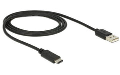USB2.0-Kabel A-TypC: 1m, schwarz