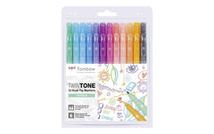 Tombow TwinTone Fasermaler Pastell 12er