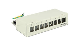 8-Port Desktop Patchpanel, Hutschienenkit