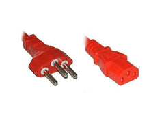 Diggelmann | Netzkabel 250V/10A: 5 Meter Rot | T12 Netzstecker und C13 Buchse