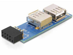 Delock | 41820 USB Pinheader Buchse | auf 2 x USB 2.0 Buchse rechts links