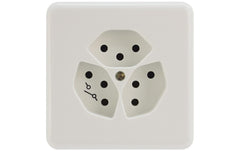 Steffen Steckdose 3xT13G, UP, weiss