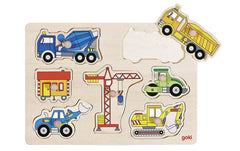Goki Steckpuzzle Baufahrzeuge