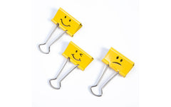 Rapesco | 32mm Emoji- Befestigungsclips | 20 Klammern, gelb
