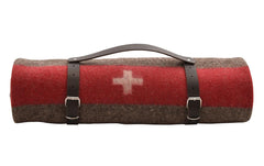 Eskimo Armeedecke gerollt mit Ledergurt