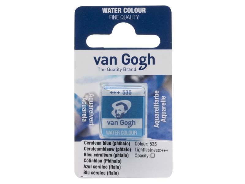 Van Gogh | Aquarellfarbe Einzelfarbe Napf 535 | 10 ml, Farbe Cölinblau, Transparent