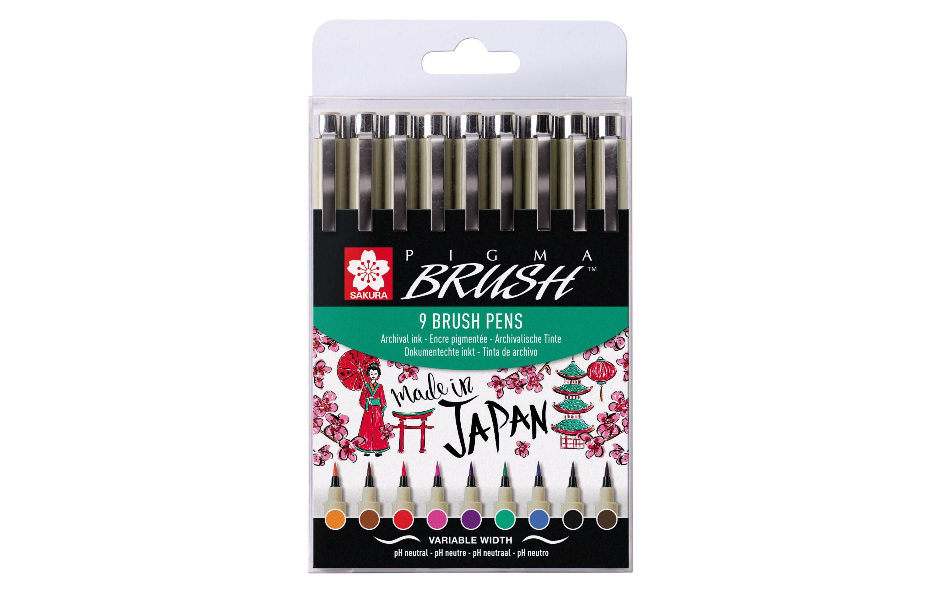 Sakura, Brushpen Pigma 9er Set