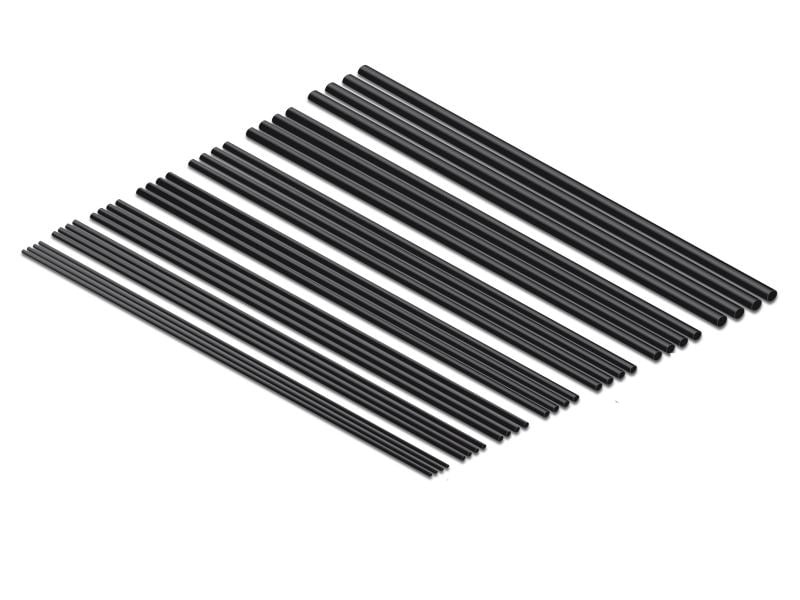 Delock | Schrumpfschlauch, 20cm, 28 Stück | schwarz, Schrumpfungsrate 4:1
