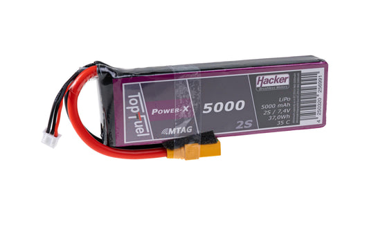 Hacker | TF Power-X LiPo-Akku 7.4V 5000mAh 2S 35C | 140x43x22 mm, 281 g XT90/AS, MTAG