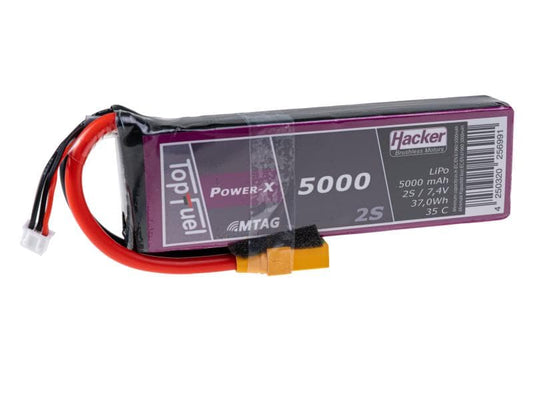 Hacker | TF Power-X LiPo-Akku 7.4V 5000mAh 2S 35C | 140x43x22 mm, 281 g XT90/AS, MTAG