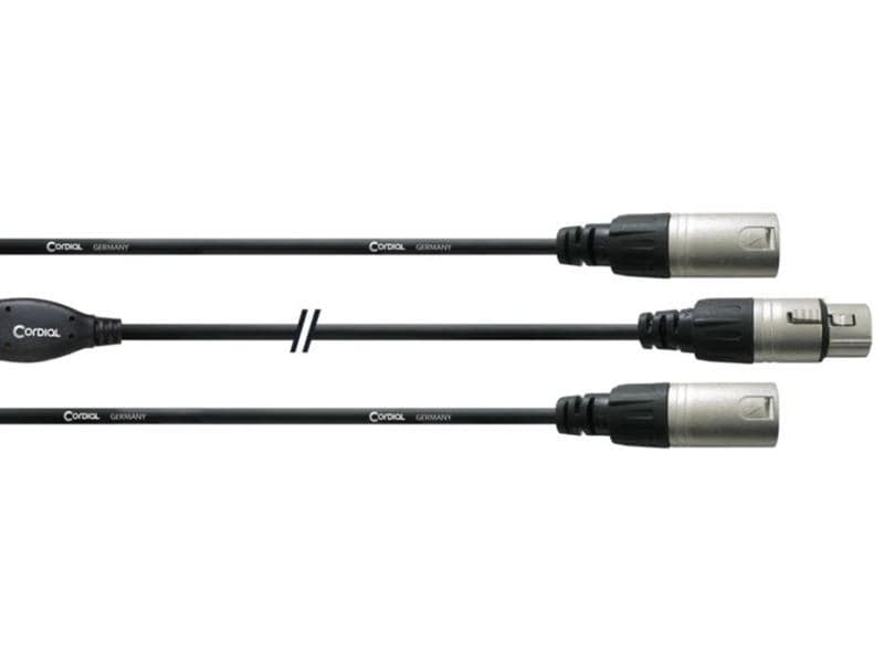 Cordial | CFY 0.3FMM | Y-Kabel, XLRf - 2x XLRm, 0.3m