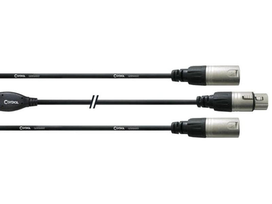 Cordial | CFY 0.3FMM | Y-Kabel, XLRf - 2x XLRm, 0.3m
