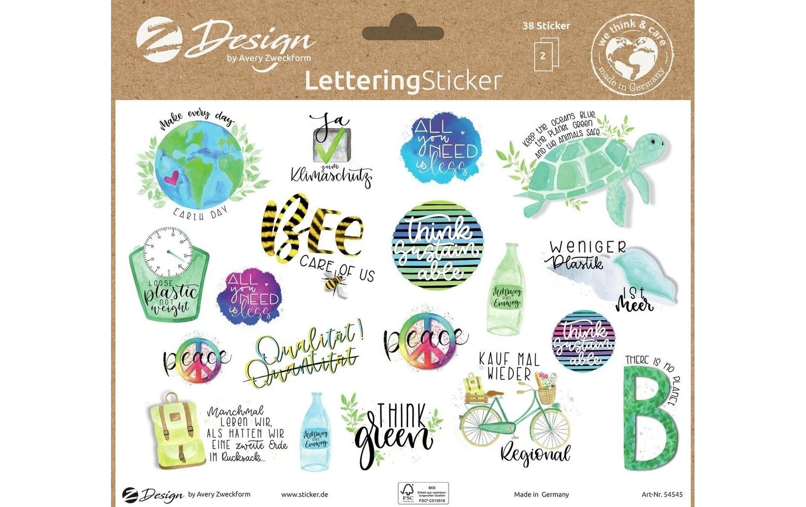 Z-Design Sticker A5 LETTERING Umwelt 2Bg