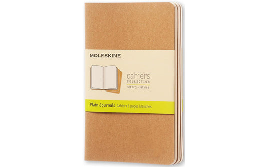 Moleskine | Notizbuch A6 | Blanko, Hellbraun, 3-teilig