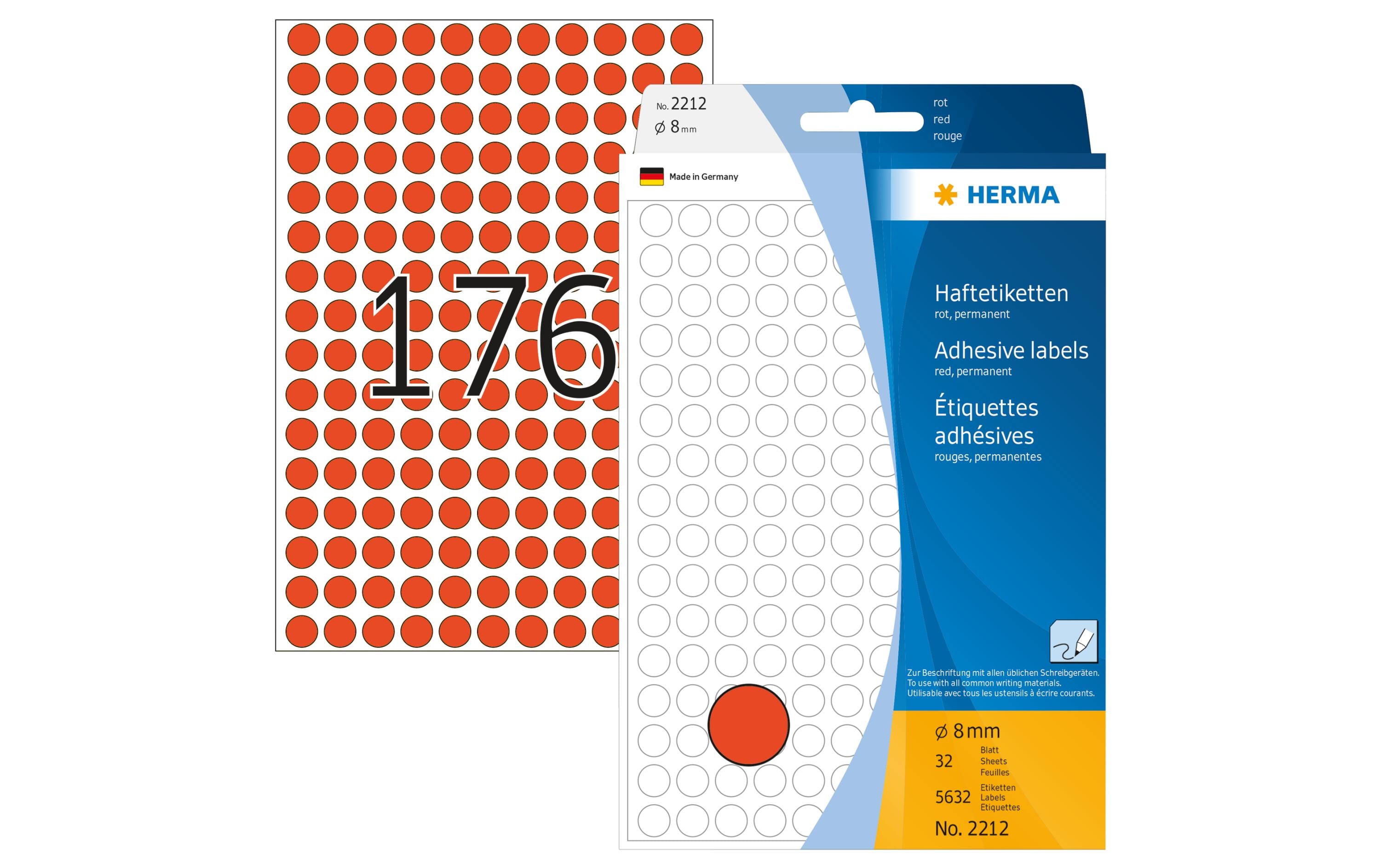 Herma Vielzwecketiketten 2212 rot
