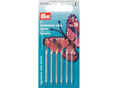 Prym | Sticknadeln ohne Spitze, silber | Nr. 16, 1.60 x 55 mm, Karte 6 Stück