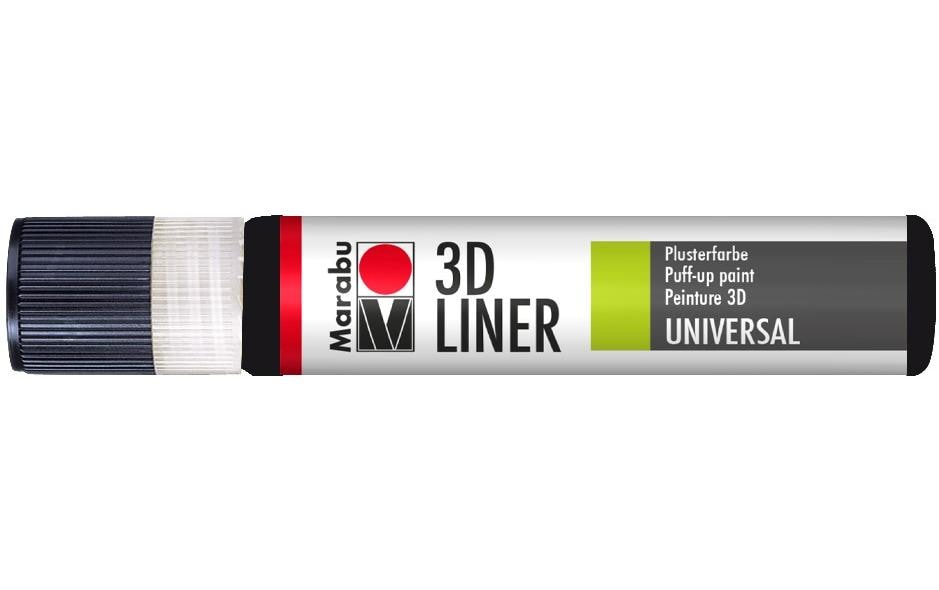 Marabu, Textilfarbe 3D-Liner, 25 ml, Schwar