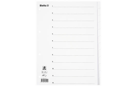 Biella Register Karton A4 12-teilig