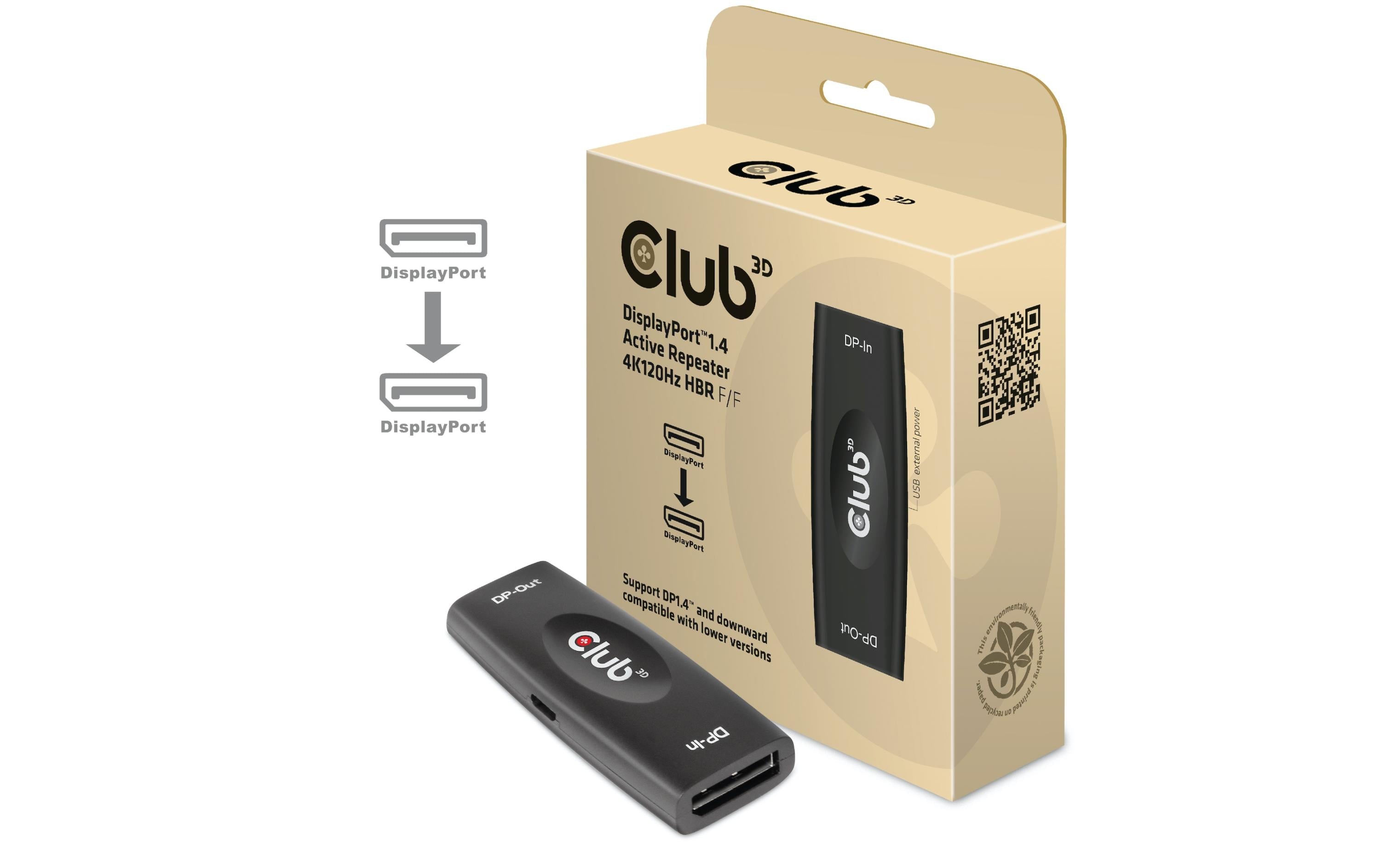 Club 3D, DP 1.4 Aktiver Repeater 4K120Hz
