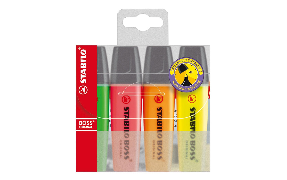 STABILO, Textmarker Boss Original 4 Stück,