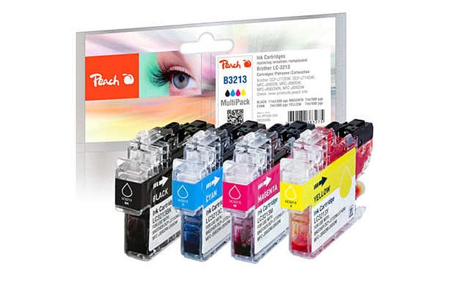 Peach, Tinte Brother LC-3213 BK, C, M, Y