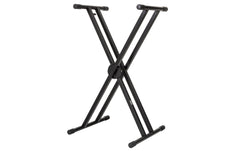 Bemero | KS-8020BK Keyboardständer | X-Stand, doppelt verstrebt, Höhe: 680-980mm