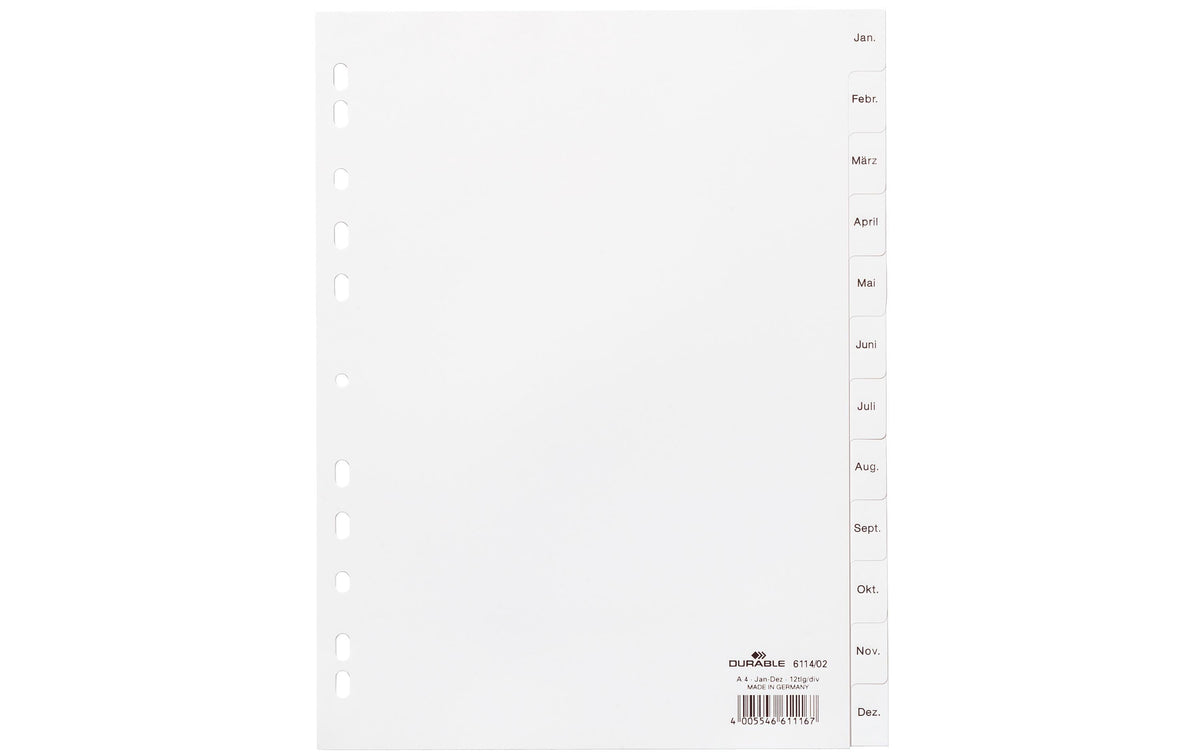 Durable Register PP geprägt JAN-DEZ