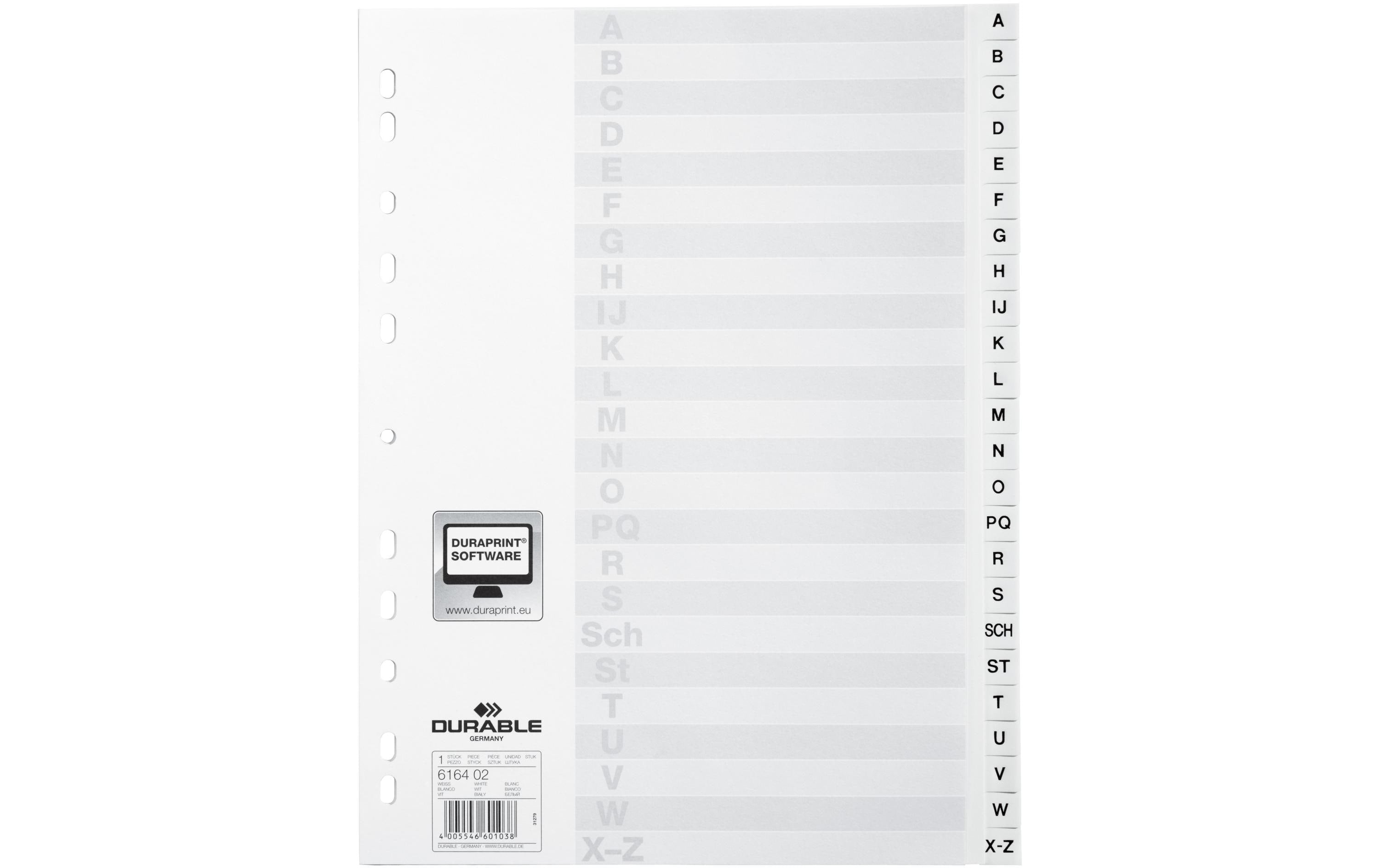 Durable Register PP geprägt A-Z 24-teilig