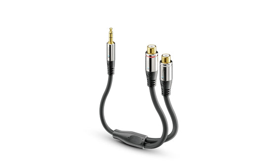 sonero | 3.5mm auf 2x Cinch Audio Adapter | 0.25m, 3.5mm Stecker <-> 2x Cinch Buchse