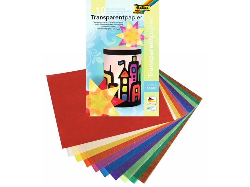 Folia | Transparentpapier sortiert | 10 Blatt, 18.5x29.7cm