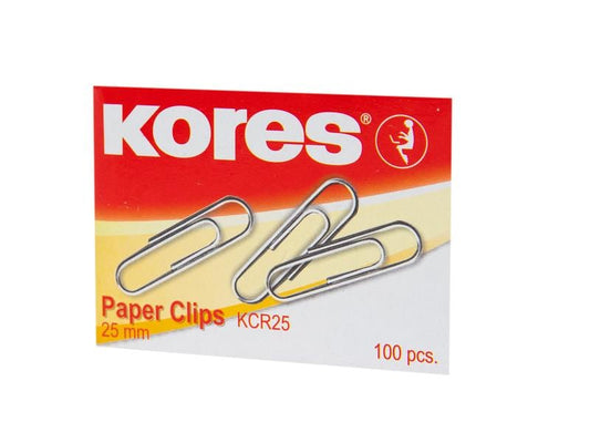 Kores | Büroklammern 25 mm | 100 Stück, Eigenschaft: Verzinkt
