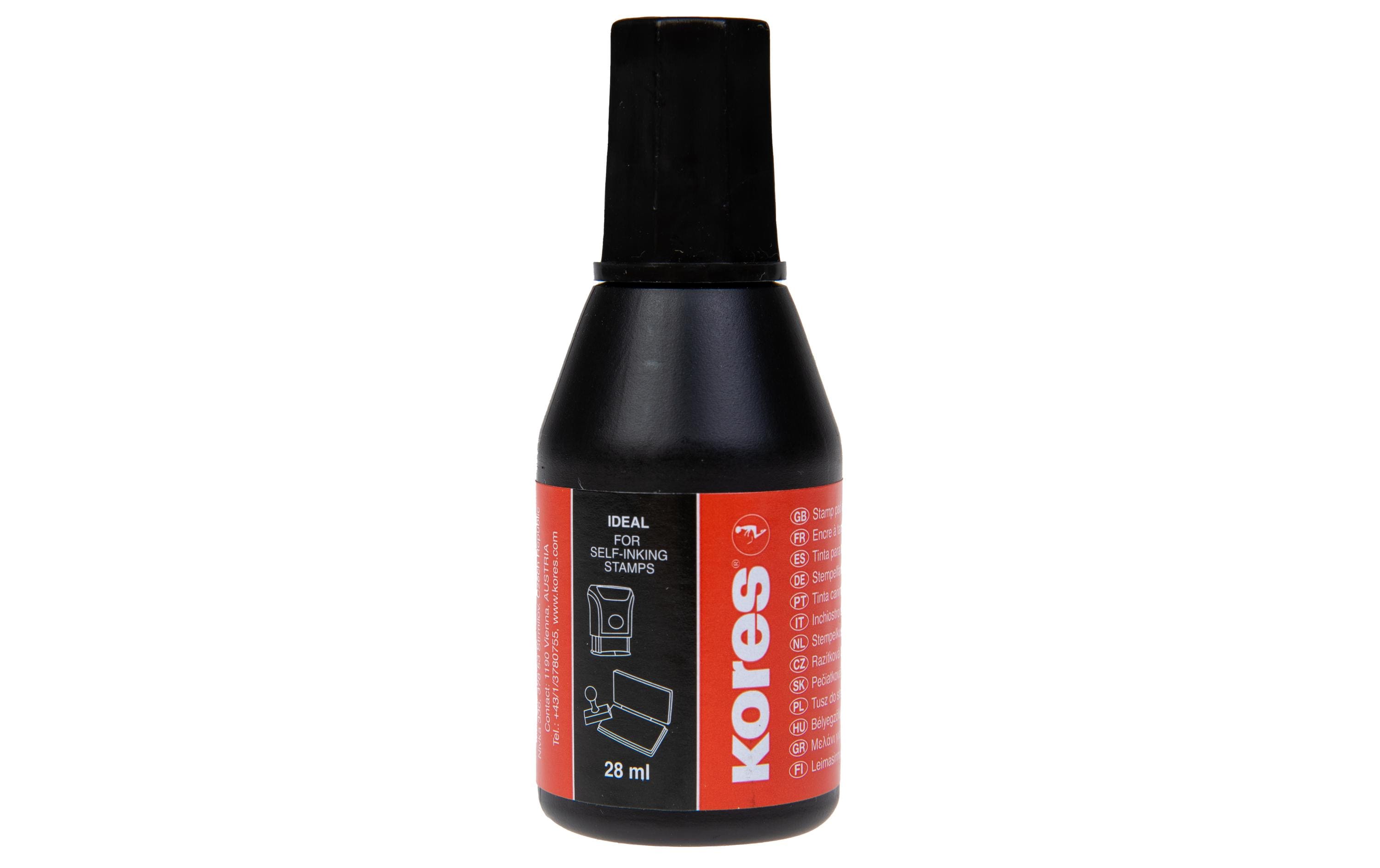 Kores, Stempelfarbe 28 ml, Schwarz