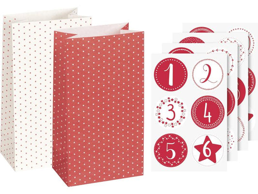 Heyda | Adventskalender-Set klein | 24 Stück, Grösse 180 x 97 x 60 mm