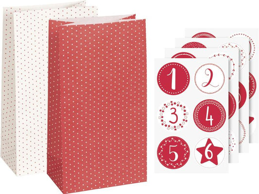 Heyda | Adventskalender-Set gross | 24 Stück, Grösse 240 x 130 x 75 mm