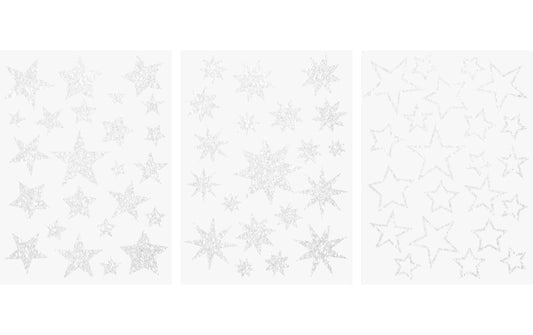 Heyda | Fensterbilder Sterne A4 weiss | 3 Bogen