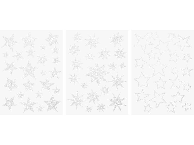 Heyda | Fensterbilder Sterne A4 weiss | 3 Bogen
