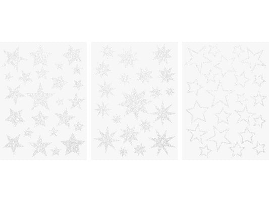 Heyda | Fensterbilder Sterne A4 weiss | 3 Bogen