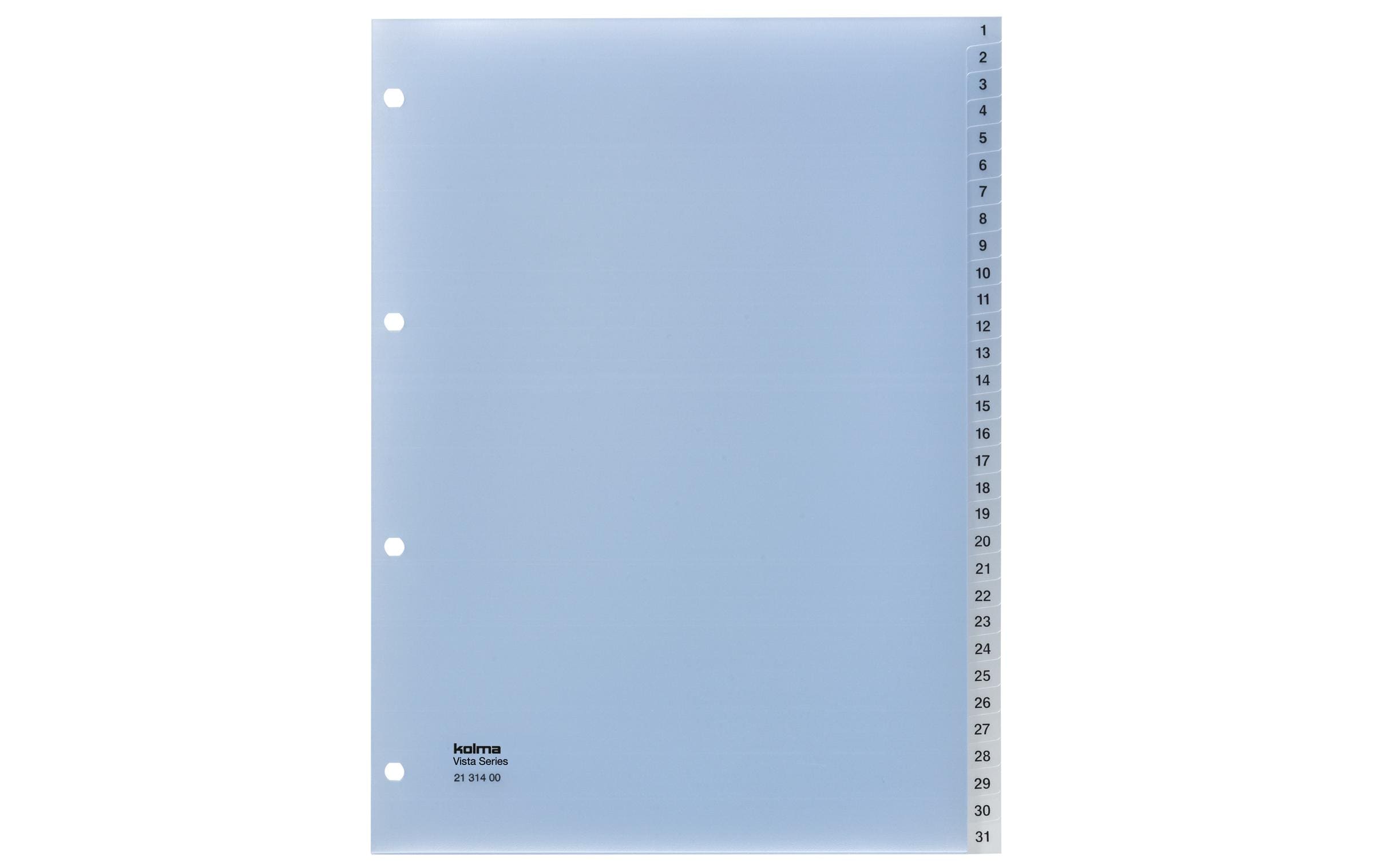 Kolma, Register A4 Vista 1-31