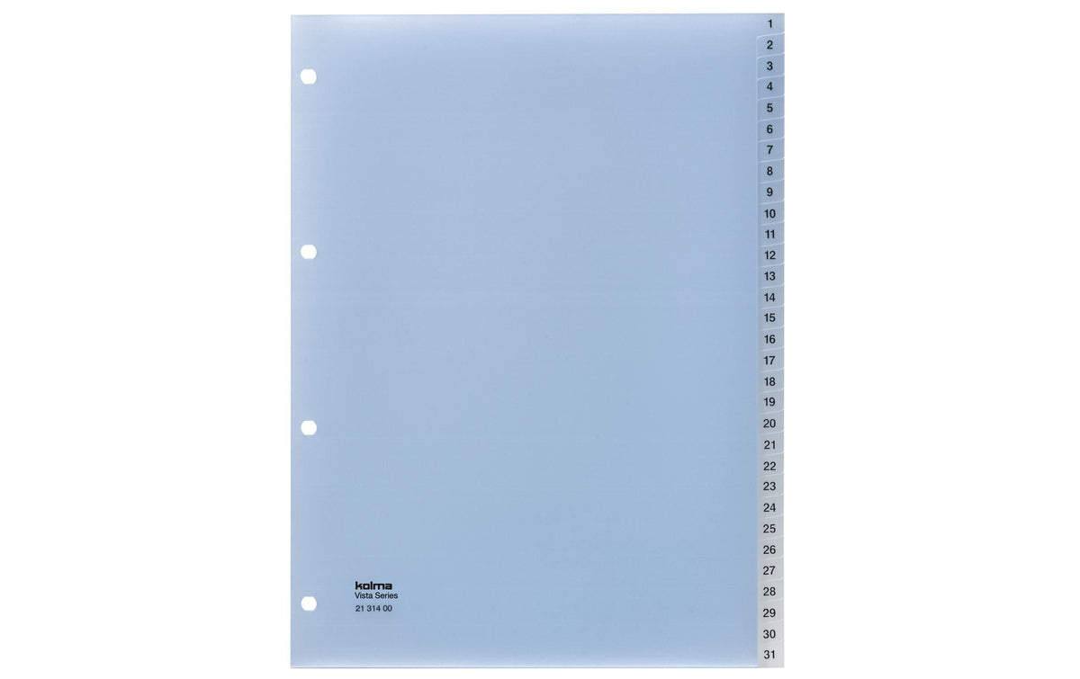 Kolma, Register A4 Vista 1-31