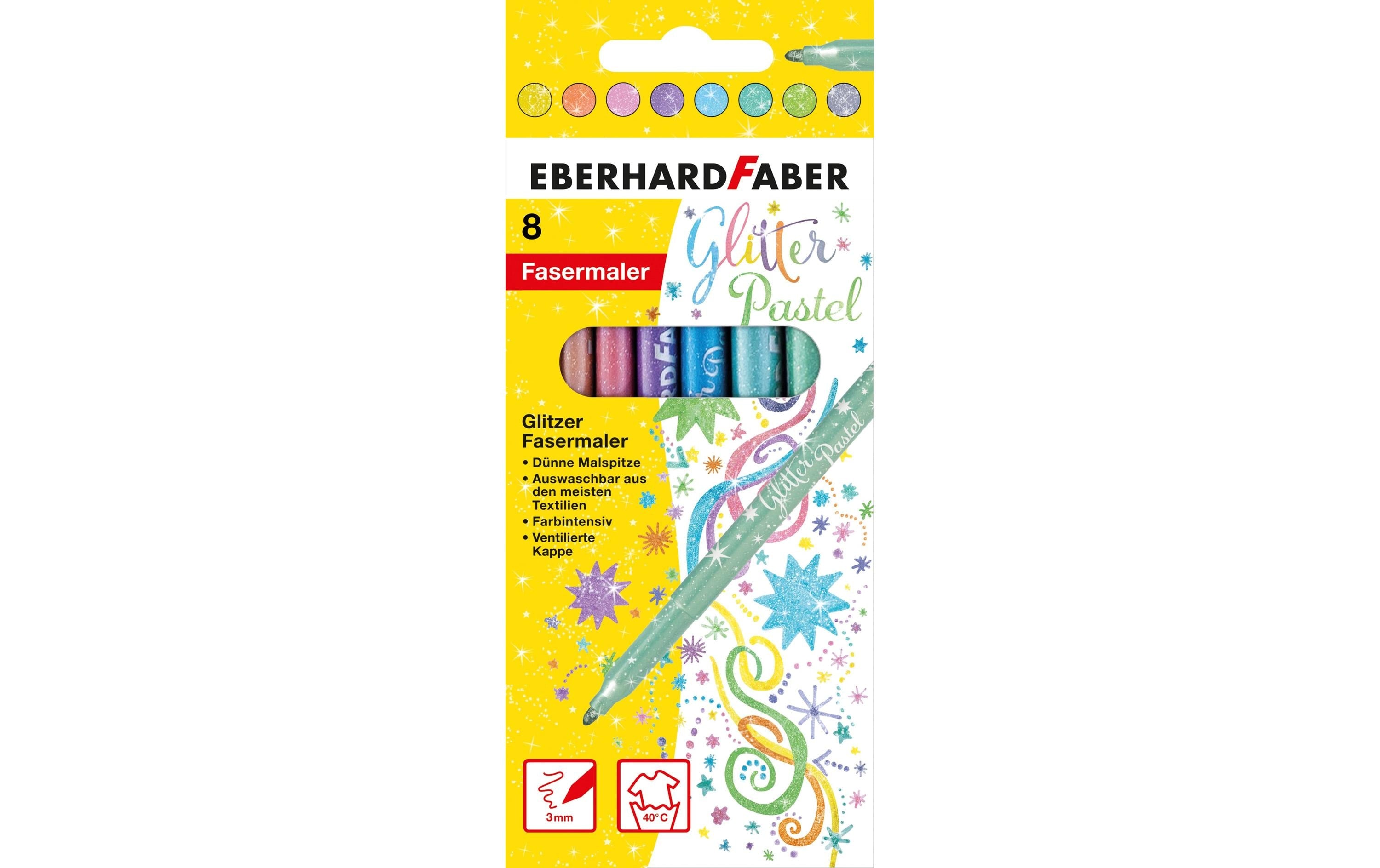 Eberhard F. Fasermaler Glitter Pastell 8er