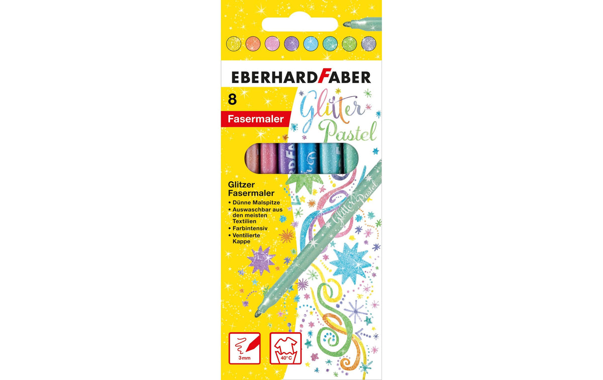 Eberhard F. Fasermaler Glitter Pastell 8er