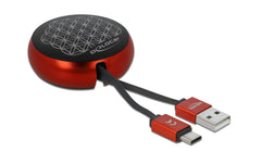 USB2.0 Aufrollkabel, 90CM, A-Typ-C
