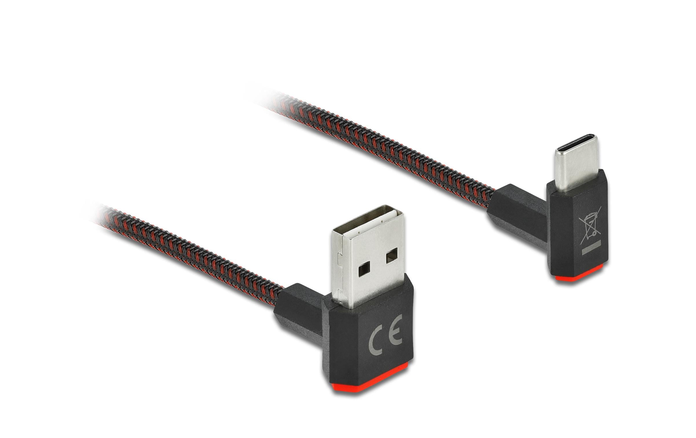 Delock EASY USB2.0-Kabel A-C: 0.2m, schwarz