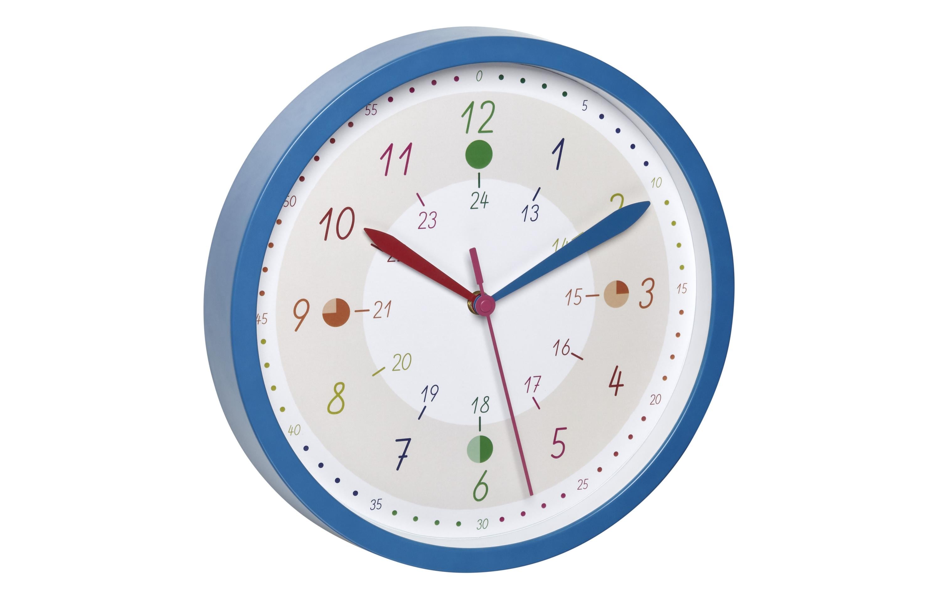 Kinder-Wanduhr blau