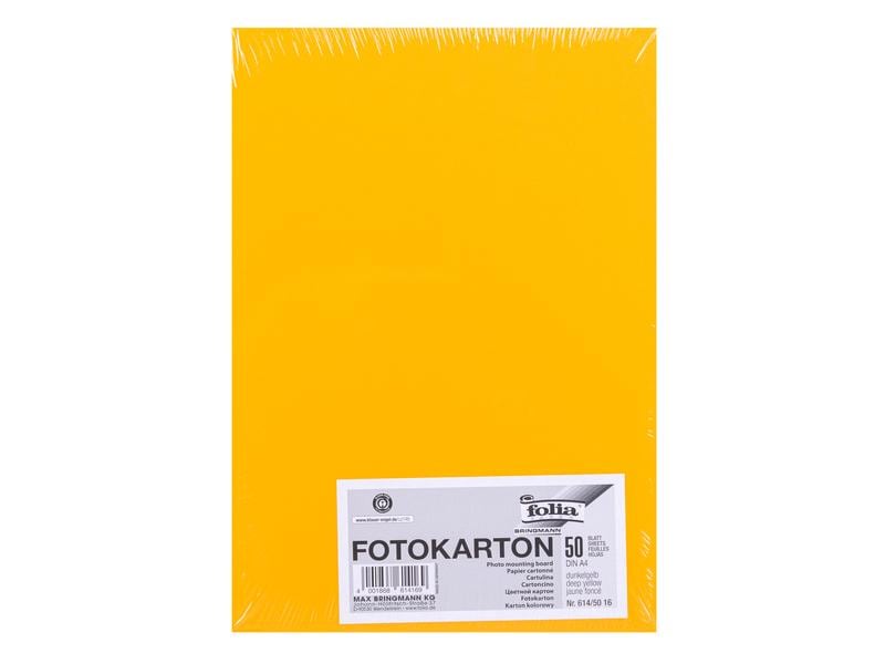 Folia | Fotokarton A4, 300 g/m², 50 Blatt, D | Farbe: Dunkelgelb