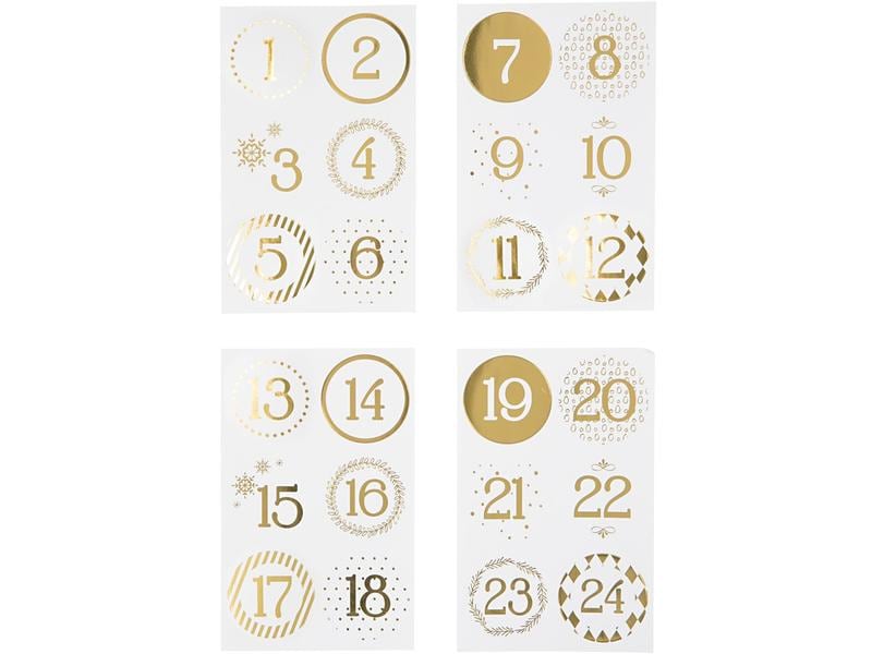 Creativ Company | Adventskalenderzahlen | Blatt 9 x 14 cm, D: 40 mm