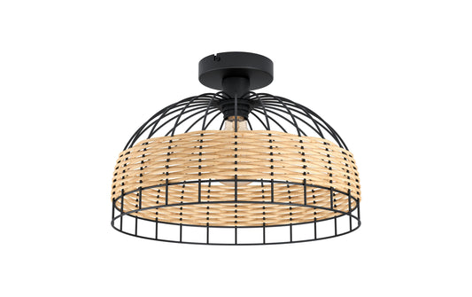 EGLO ANWICK Deckenleuchte schwarz/natur