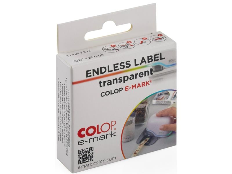 Colop | E-Mark Etiketten endlos transparent | 1 Rolle