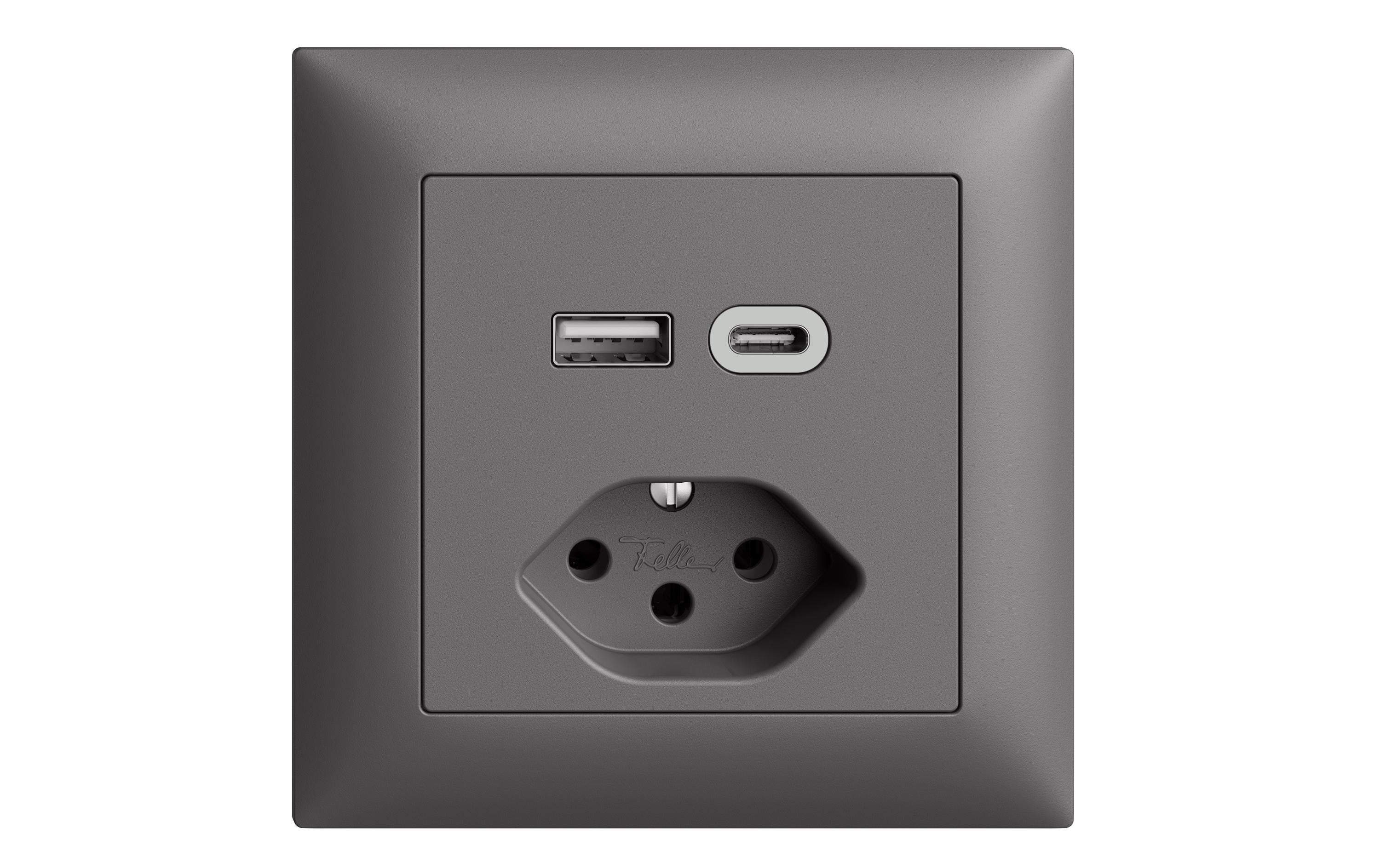 Feller EDIZIOdue Steckdose 1xUSB A,1xUSB C