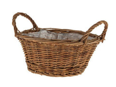 Opiflor | Weidenkorb James, 25 cm Braun | rund, innen foliert, ungeschält,Ø25x9cm
